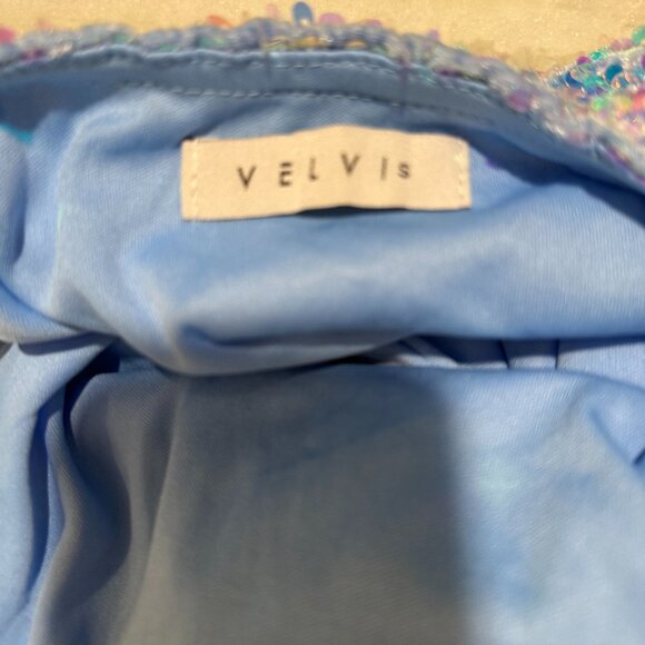 Velve Junior's Sequin Bodycon Mini Dress Baby Blue Adjustable Straps Party Small - Picture 6 of 6